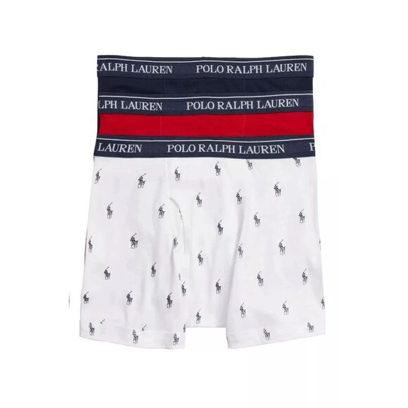 Polo Ralph Lauren L76303 Mens Assorted 3-Pk Cotton Boxer Briefs Size XL
